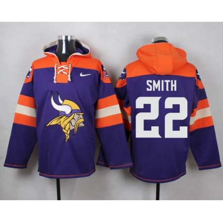 Vikings #22 Harrison Smith Purple Player Pullover NFL Hoodie