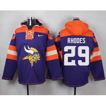 Vikings #29 Xavier Rhodes Purple Player Pullover NFL Hoodie