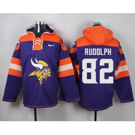 Vikings #82 Kyle Rudolph Purple Player Pullover NFL Hoodie