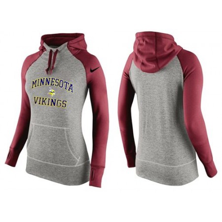 Women's Minnesota Vikings Performance Hoodie Grey & Red