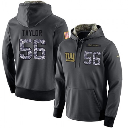 NFL Men's New York Giants #56 Lawrence Taylor Stitched Black Anthracite Salute to Service Player Performance Hoodie