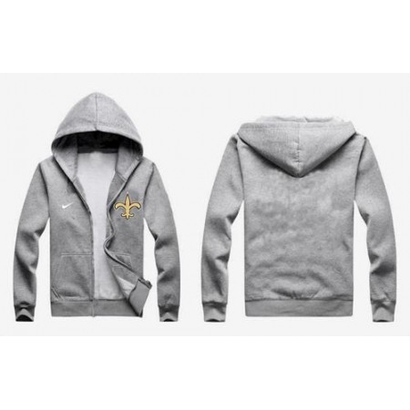 New Orleans Saints Authentic Logo Hoodie Grey