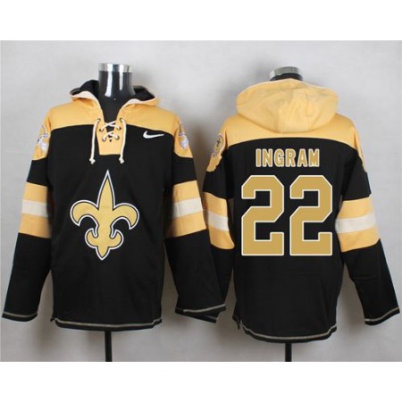 Saints #22 Mark Ingram Black Player Pullover NFL Hoodie