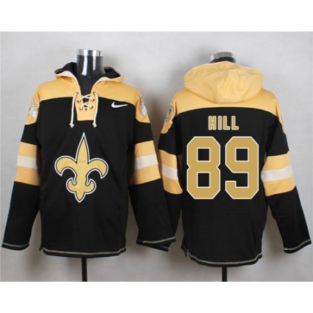 Saints #89 Josh Hill Black Player Pullover NFL Hoodie