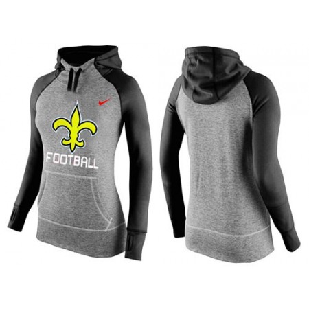 Women's New Orleans Saints Performance Hoodie Grey & Black_1