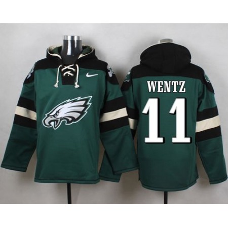 Eagles #11 Carson Wentz Midnight Green Player Pullover Hoodie