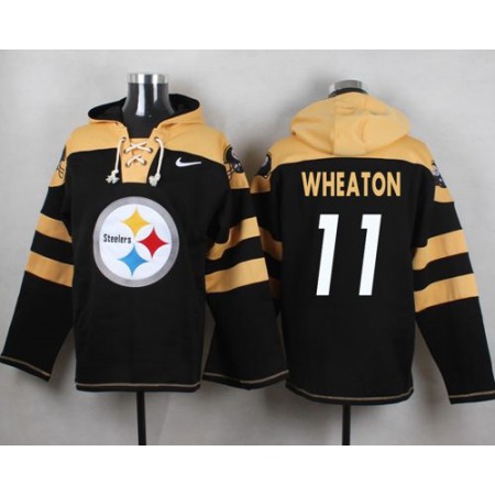 Steelers #11 Markus Wheaton Black Player Pullover NFL Hoodie