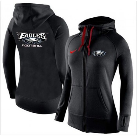 Women's Philadelphia Eagles Full-Zip Performance Hoodie Black