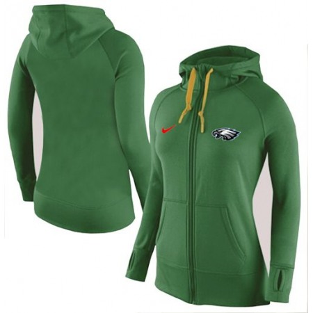 Women's Philadelphia Eagles Full-Zip Performance Hoodie Green