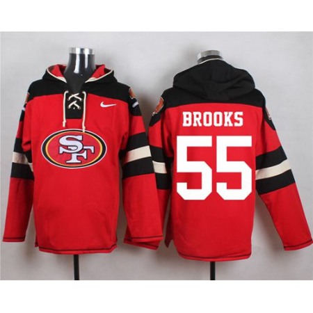 49ers #55 Ahmad Brooks Red Player Pullover NFL Hoodie