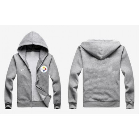 Pittsburgh Steelers Authentic Logo Hoodie Grey