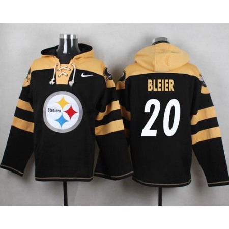 Steelers #20 Rocky Bleier Black Player Pullover NFL Hoodie