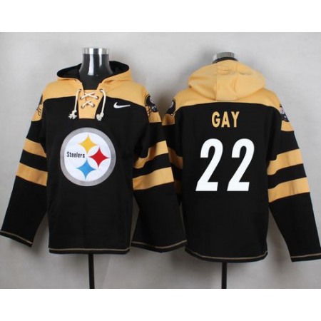 Steelers #22 William Gay Black Player Pullover NFL Hoodie