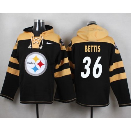 Steelers #36 Jerome Bettis Black Player Pullover NFL Hoodie