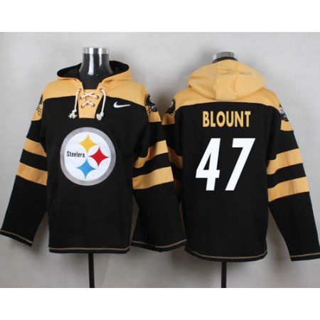 Nike Steelers #47 Mel Blount Black Player Pullover NFL Hoodie