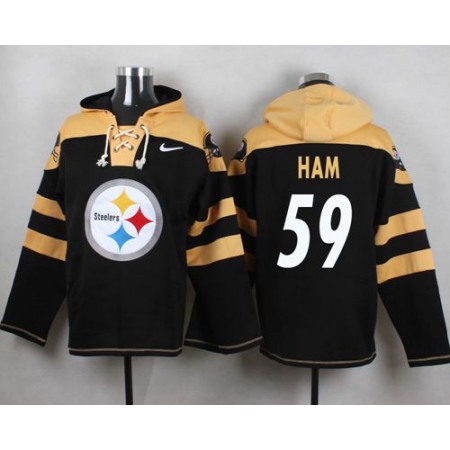 Steelers #59 Jack Ham Black Player Pullover NFL Hoodie