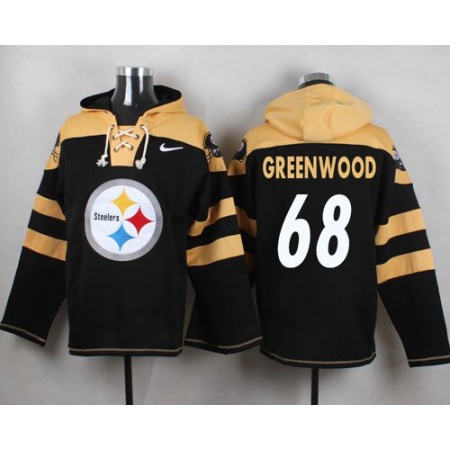 Steelers #68 L.C. Greenwood Black Player Pullover NFL Hoodie