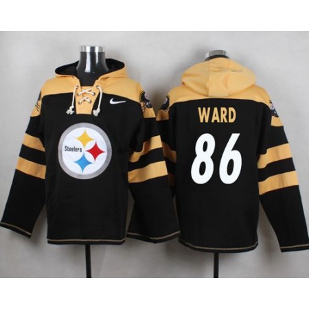 Steelers #86 Hines Ward Black Player Pullover NFL Hoodie