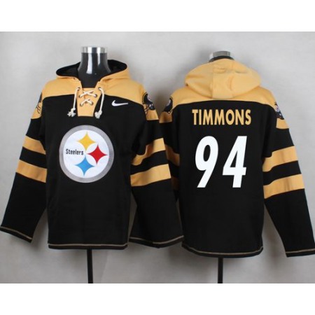 Steelers #94 Lawrence Timmons Black Player Pullover NFL Hoodie