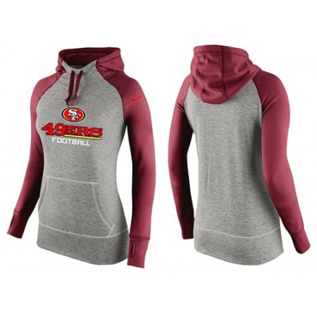 Women's San Francisco 49ers Performance Hoodie Grey & Red_1