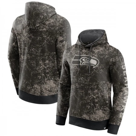 Men's Seattle Seahawks Black/Gray Blackout Tonal Pullover Hoodie