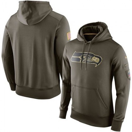 Men's Seattle Seahawks Olive Salute To Service KO Performance Hoodie