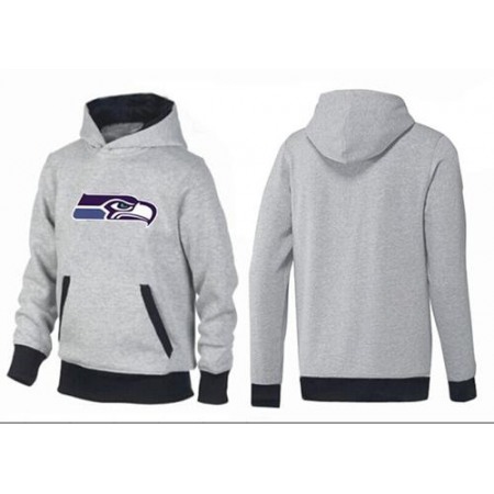 Seattle Seahawks Logo Pullover Hoodie Grey & Black