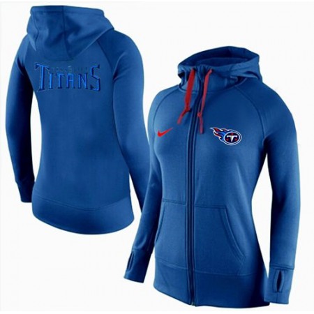 Women's Tennessee Titans Full-Zip Performance Hoodie Blue