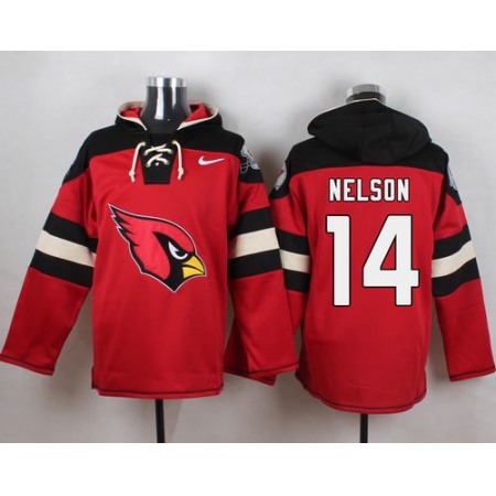 Cardinals #14 J.J. Nelson Red Player Pullover NFL Hoodie