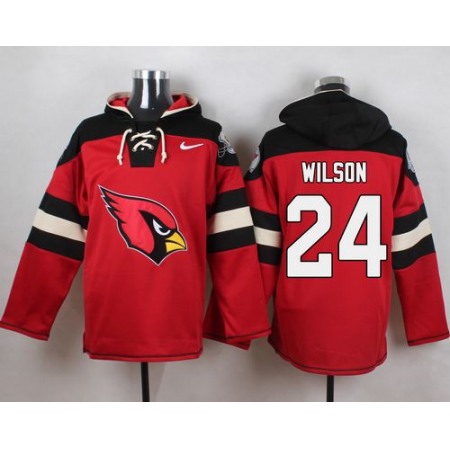 Cardinals #24 Adrian Wilson Red Player Pullover NFL Hoodie