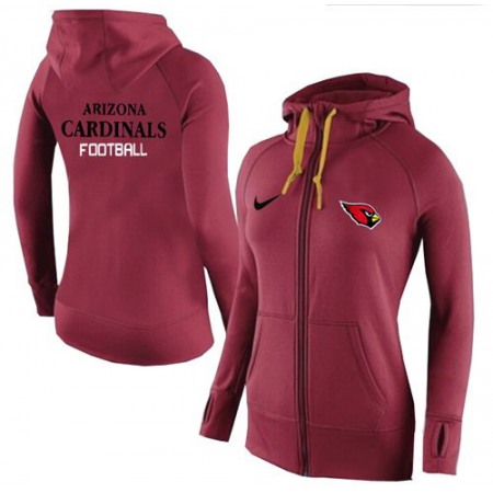 Women's Arizona Cardinals Full-Zip Performance Hoodie Red