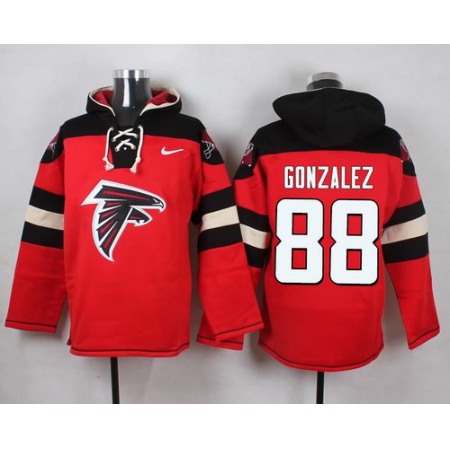 Falcons #88 Tony Gonzalez Red Player Pullover NFL Hoodie