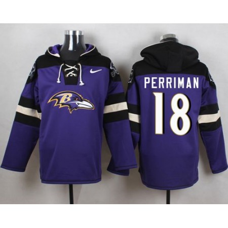 Ravens #18 Breshad Perriman Purple Player Pullover NFL Hoodie