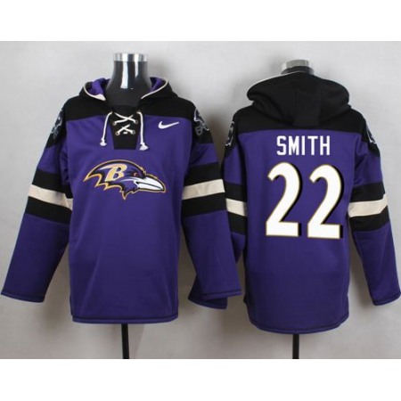 Ravens #22 Jimmy Smith Purple Player Pullover NFL Hoodie