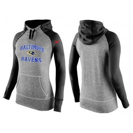 Women's Baltimore Ravens Performance Hoodie Grey & Black_1