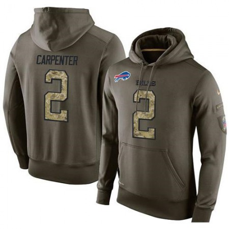 NFL Men's Buffalo Bills #2 Dan Carpenter Stitched Green Olive Salute To Service KO Performance Hoodie