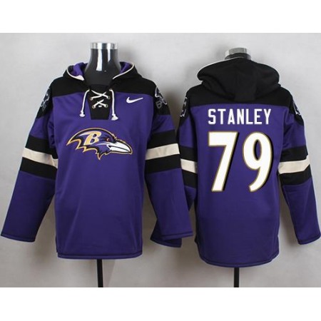 Ravens #79 Ronnie Stanley Purple Player Pullover NFL Hoodie