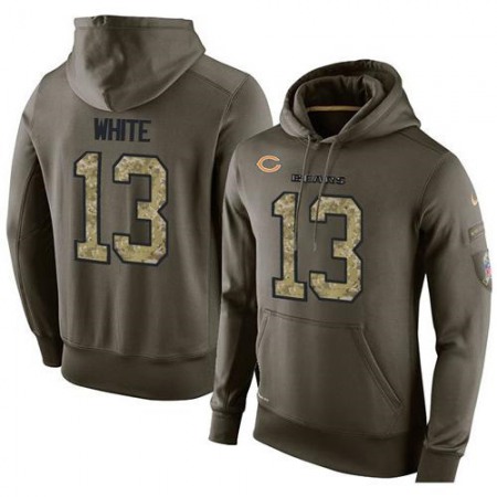 NFL Men's Chicago Bears #13 Kevin White Stitched Green Olive Salute To Service KO Performance Hoodie
