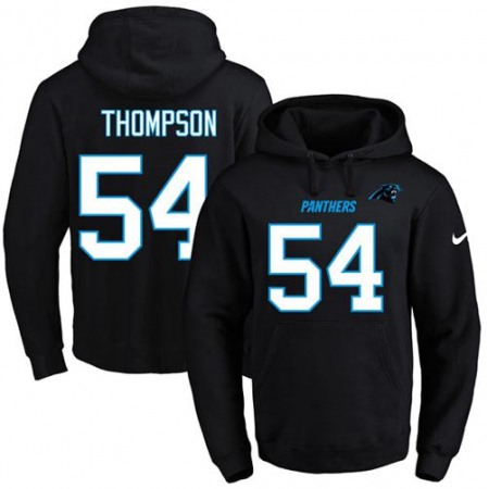 Panthers #54 Shaq Thompson Black Name & Number Pullover NFL Hoodie