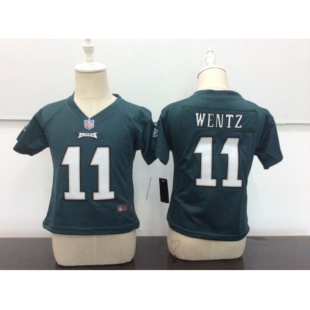 Toddler Philadelphia Eagles #11 Carson Wentz Green Team Color Stitched NFL Jersey
