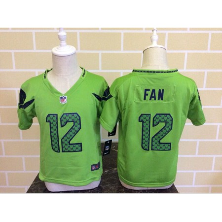 Toddler Seattle Seahawks #12 Fan Green Stitched NFL Jersey