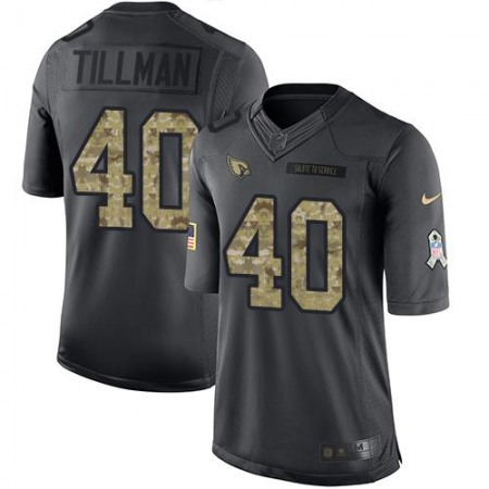 Cardinals #40 Pat Tillman Black Men's Stitched NFL Limited 2016 Salute to Service Jersey