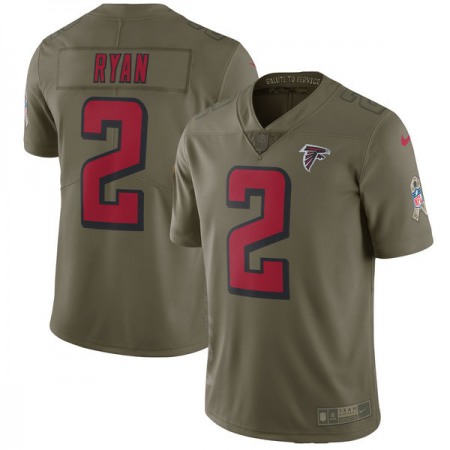 Men's Atlanta Falcons #2 Matt Ryan Olive Salute To Service Limited Stitched NFL Jersey