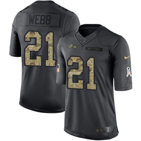 Ravens #21 Lardarius Webb Black Men's Stitched NFL Limited 2016 Salute to Service Jersey