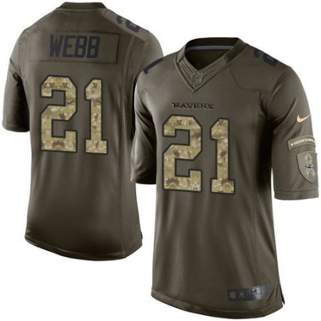 Ravens #21 Lardarius Webb Green Men's Stitched NFL Limited Salute to Service Jersey