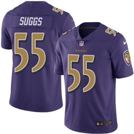 Ravens #55 Terrell Suggs Purple Men's Stitched NFL Limited Rush Jersey