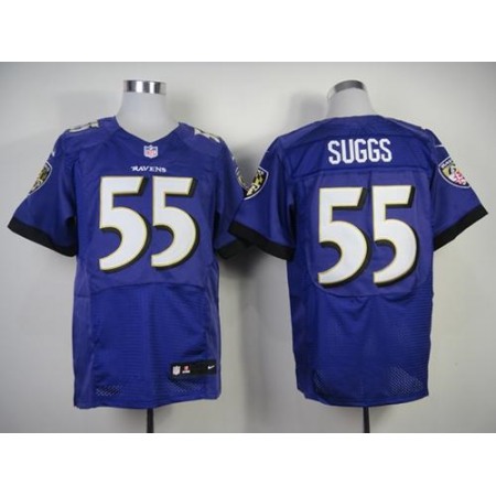 Ravens #55 Terrell Suggs Purple Team Color Men's Stitched NFL New Elite Jersey
