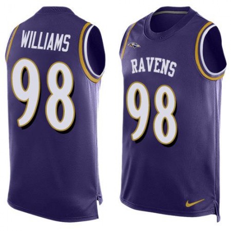 Ravens #98 Brandon Williams Purple Team Color Men's Stitched NFL Limited Tank Top Jersey