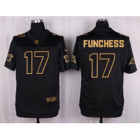 Panthers #17 Devin Funchess Black Men's Stitched NFL Elite Pro Line Gold Collection Jersey