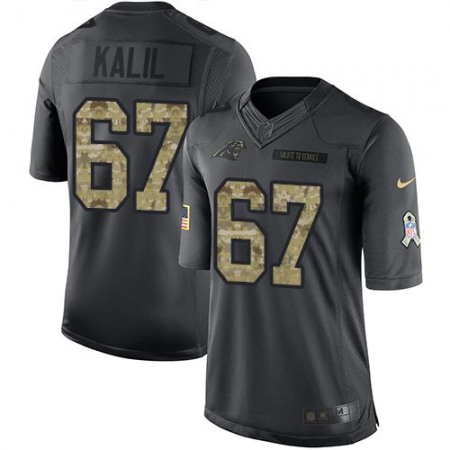 Panthers #67 Ryan Kalil Black Men's Stitched NFL Limited 2016 Salute to Service Jersey